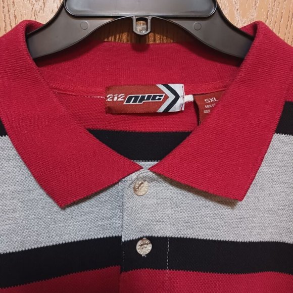 (2)-212 NYC(Polo Shirts)-(Red/Gray/Black)-(Blue/Red/White)-(Pre-owned)-(5XL)-$30 - Picture 3 of 6